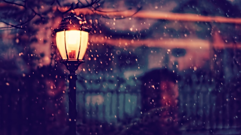 christmas, ornate, bright, burning, celebration, dusk, lantern, snow, winter, electric light, lighting Equipment, yellow, dark, warm, electric Lamp, backgrounds