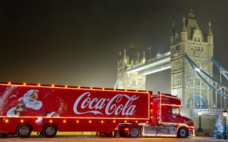720P, coca, christmas truck, Coca cola, New Year, truck, santa claus, cola, Christmas, freight, New Years