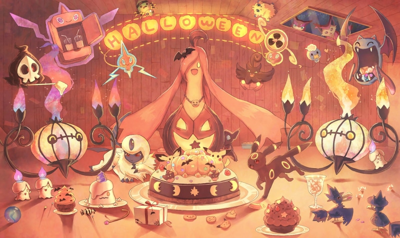Umbreon (Pokémon), Chandelure (Pokémon), 1080P, Halloween, Pokémon, Golbat (Pokémon), Spinarak (Pokémon), Delcatty (Pokémon), Drifloon (Pokémon), Duskull (Pokémon)