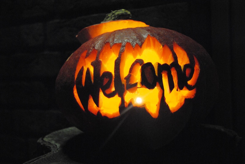 no people, happy halloween, indoors, pumpkin face, pumpkin, craft, text, creativity, hollow out, spooky, party, welcome, close-up, food and drink, monster
