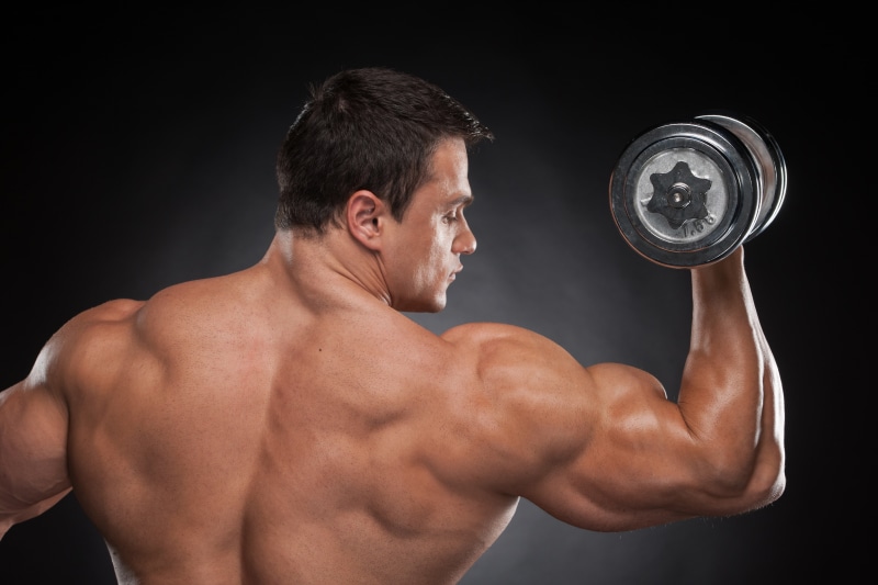 dumbbells, back, man, bodybuilder, 5K, shoulders, muscular