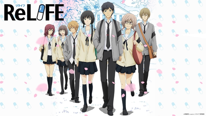 s, standing, 1080P, males, Tamarai Honoka, Hishiro Chizuru, coworker, Yoake Ryō, adult, young adult, men, ReLIFE, Onoya An, young women, group of people