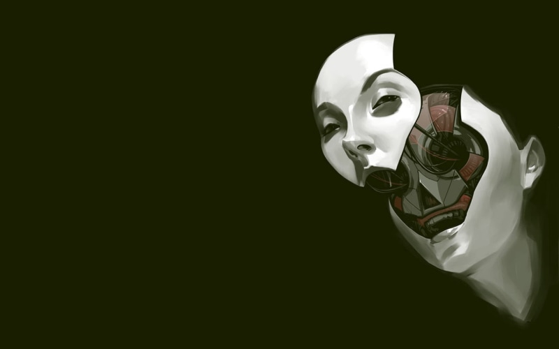 warning sign, cut out, social issues, still life, 720P, robot, camera, studio shot, black background, digital art, indoors, gun, table, simple background