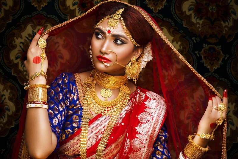 figure, pose, makeup, brunette, model, cute, fashion, pretty, beautiful, indian, saree, lips, smile, hair, 1080P, Jewelery, beauty, eyes, traditional