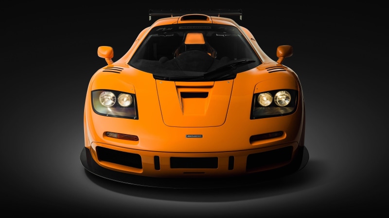 1995, McLaren F1 LM, Front view, 4K, Supercar, Orange