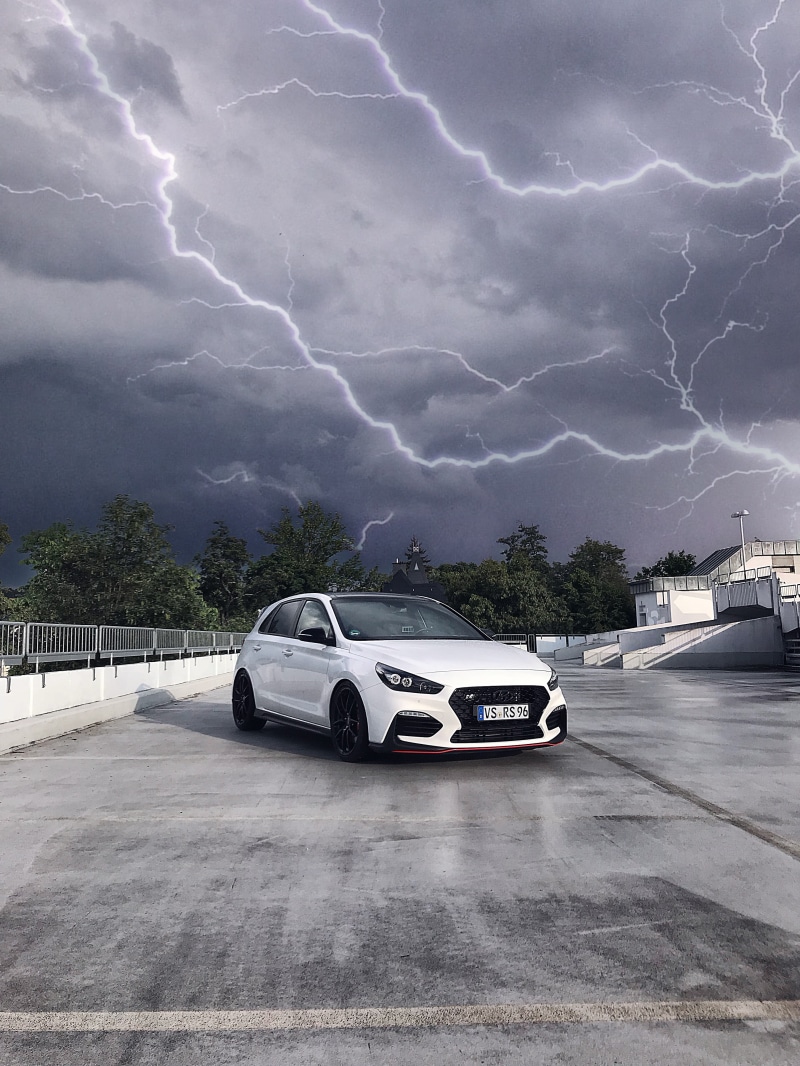 storm, environment, mode of transportation, cloud - sky, storm cloud, hot hatch, transportation, no people, lightning, Hyundai, motor vehicle, extreme weather