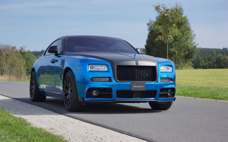 Wraith, 2015, Royce, Rolls, Blue, Front, Mansory, Luxury, Car, View, 2K