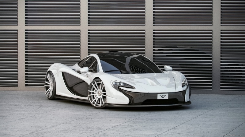2K, Front, View, Supercar, p, McLaren, White