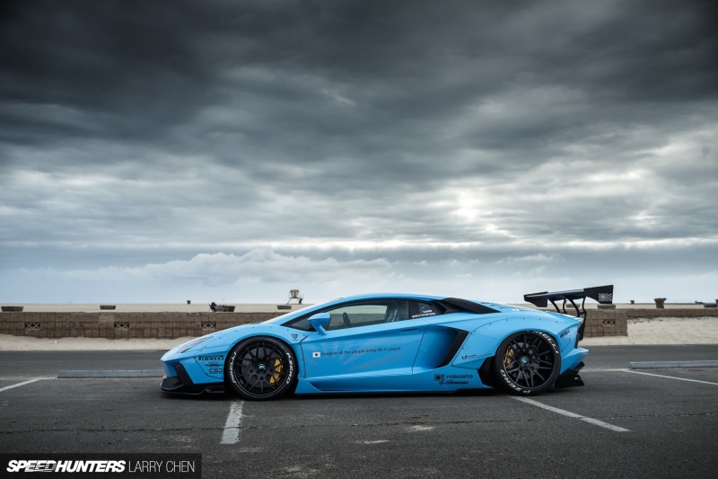 day, text, motor vehicle, outdoors, Lamborghini, Lamborghini Aventador, supercar, Liberty Walk, sky, road trip, convertible, mode of transportation, 1080P