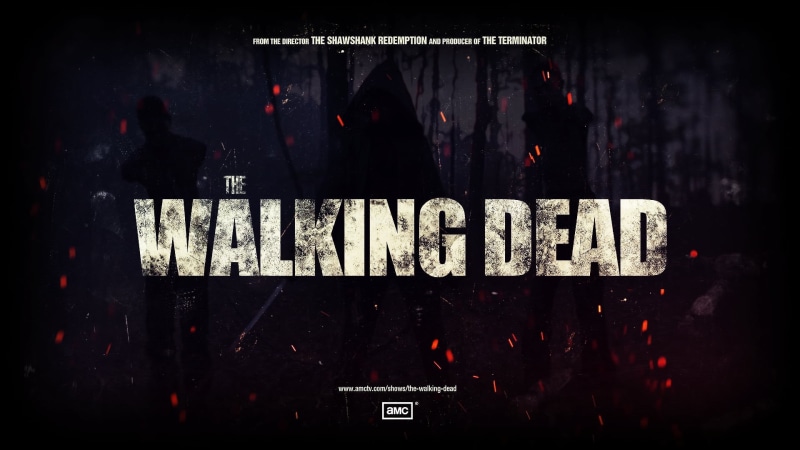 arts culture and entertainment, dark, western script, The Walking Dead, message, close-up, TV, studio shot, graffiti, sign, red, black background, text