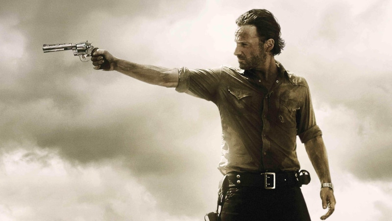 dark, hd, walking, rick, 1080P, gun, the walking dead, dead, sheriff