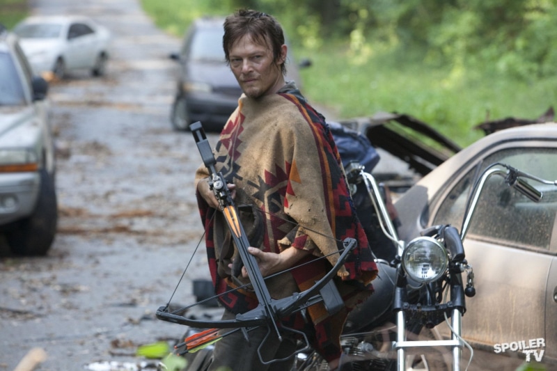 motorcycle, focus on foreground, TV Show, men, mode of transportation, transportation, car, waist up, young adult, outdoors, Daryl Dixon, adult, day, portrait