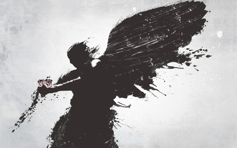 flower, sky, drop, women, standing, black Color, 2K, real people, illustration, day, old-fashioned, scratched, one person, design, stained, splashing