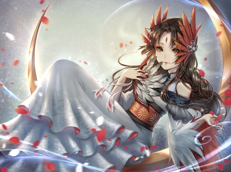 Identity V, smiling, brunette, makeup, 720P, geisha, fans, Michiko