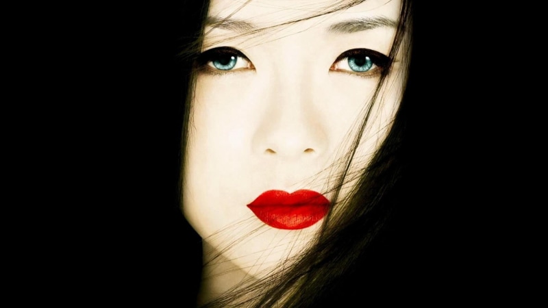 human lips, hairstyle, close-up, body part, studio shot, portrait, 1080P, face, lipstick, geisha, young adult, headshot, movie, red, poster, beautiful woman