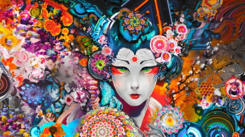 digital art, multi colored, human representation, mask - disguise, carnival - celebration event, indoors, colorful, art and craft, representation, carnival
