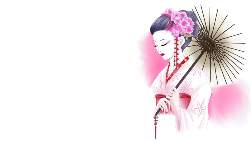 flower, 1080P, nature, indoors, beautiful, one Person, females, adult, illustration, flowering plant, japanese Ethnicity, plant, beauty, umbrella, women