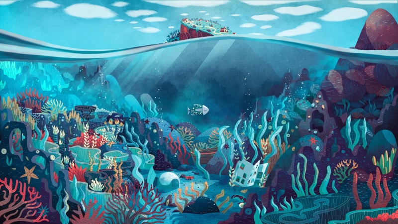 coral, seaweed, 1080P, Tristan Gion, fish, waves, underwater, coral reef, water, sea