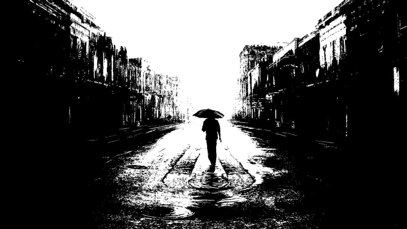 diminishing perspective, buildings, walking, lifestyles, white, real people, using, passing, sky, alley, digital art, transportation, black, street, direction