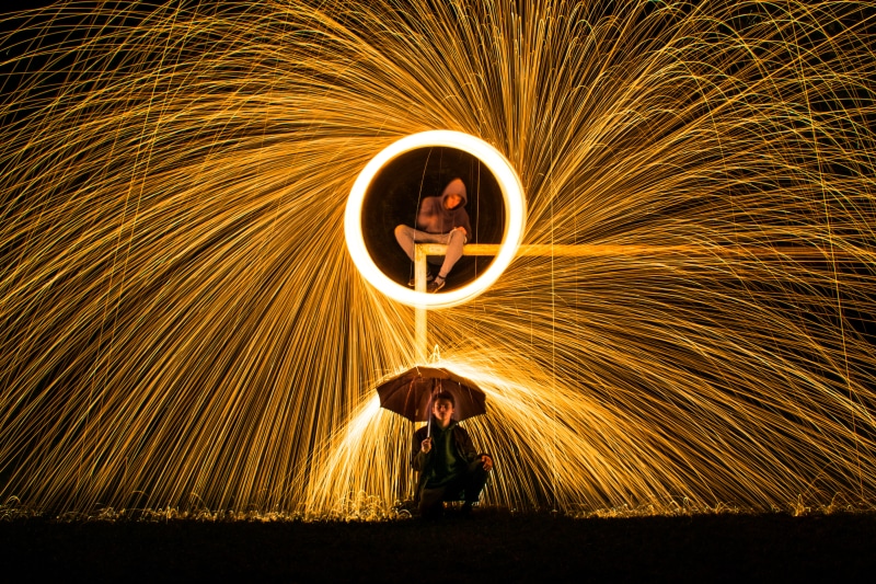 effect, motion, leisure activity, blurred motion, spark, nighttime, warning sign, performance, firework, photography, long exposure, arts culture and entertainment