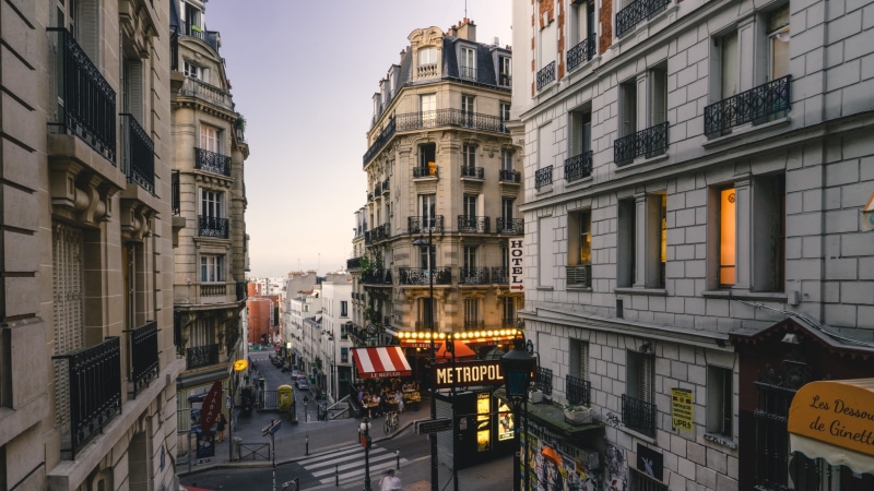 building, architecture, apartment, city life, france, paris, City, incidental people, outdoors, buildings, transportation, built structure, building exterior