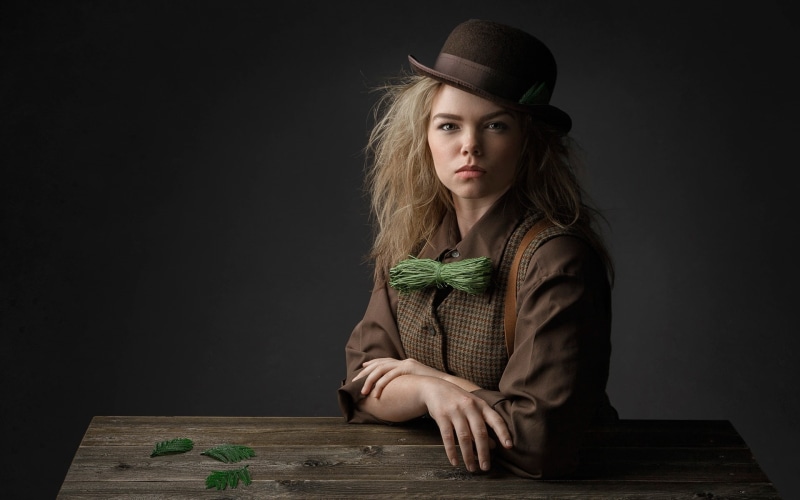 Retro, Style, Hat, Girl, 1080P