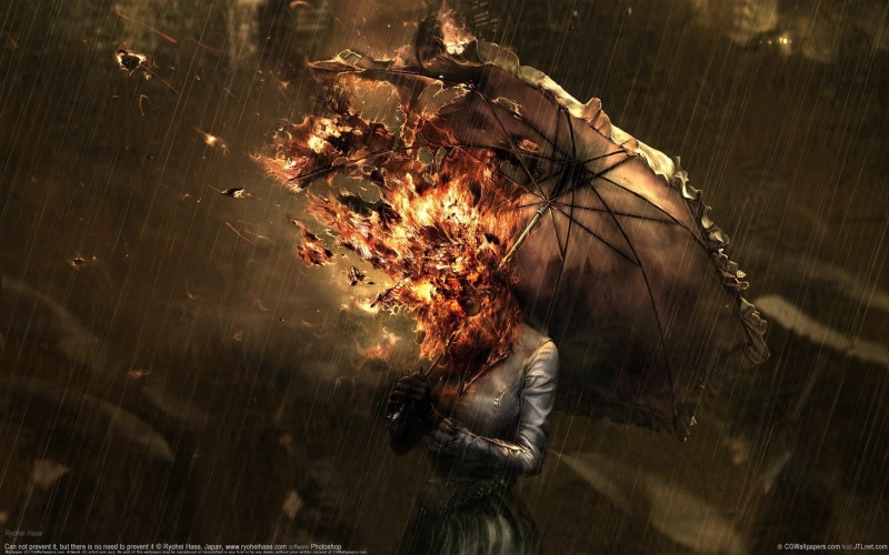 1080P, Spontaneous combustion, umbrella