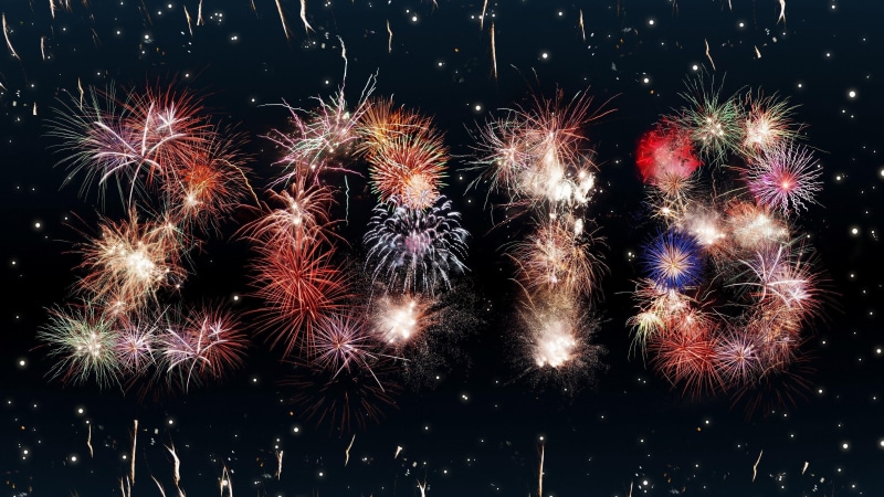 sparkler, midnight, night, fireworks, 4K, new year, 2018, event, sky, darkness
