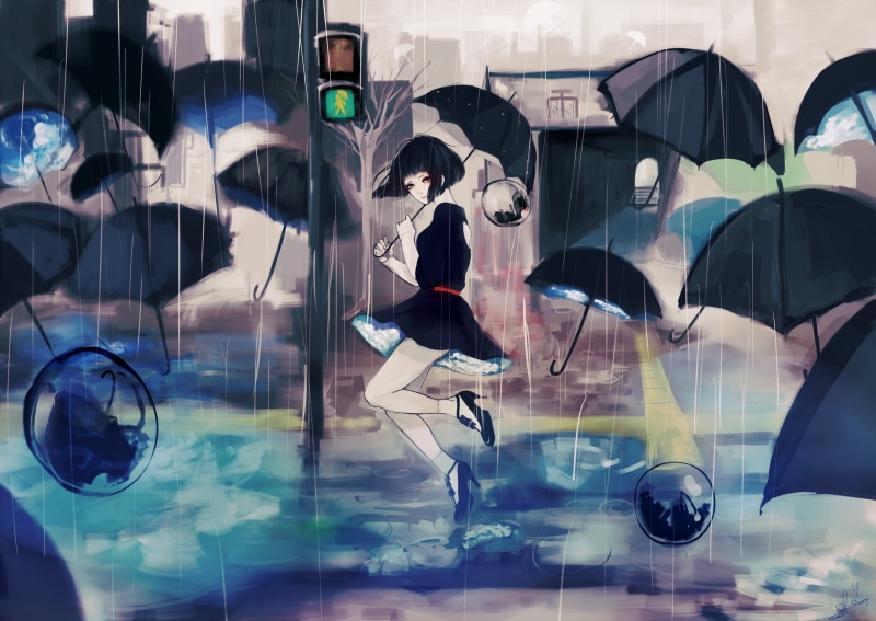 people, original, transparent, digital composite, security, reflection, men, lifestyles, glass - material, day, glass, black, umbrella, 1080P, short, rain