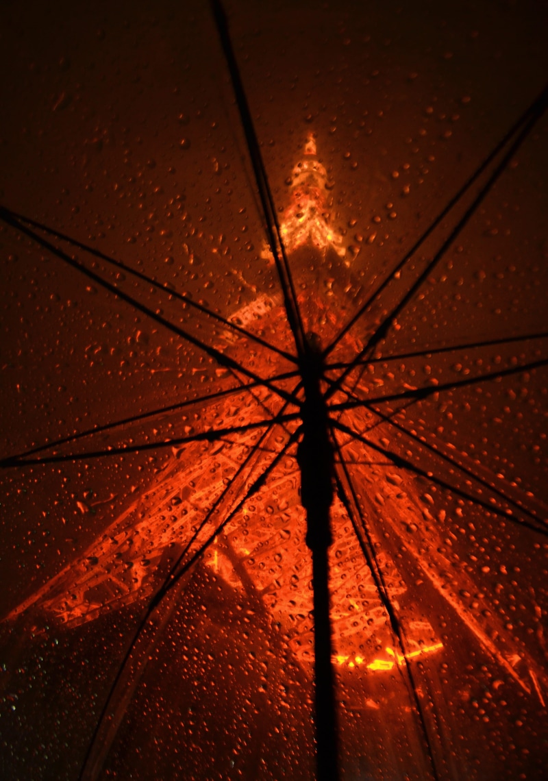 rainy season, outdoors, orange, dark, 4K, raindrop, umbrella, security, full frame, nature, backgrounds, drop, wet, water, sky, no people, close-up, transparent