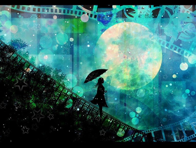rain, tank, transparent, leisure activity, Original, aquarium, men, water, umbrella, walking, transfer print, real people, night, silhouette, outdoors