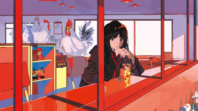 anime, short hair, minimalism, manga, schoolgirl, anime girls, 1080P, sailor uniform