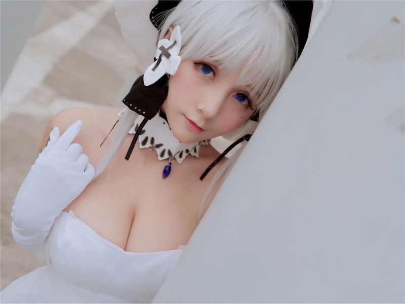 headshot, lifestyles, child, innocence, schoolgirl uniform, looking at camera, cosplay, cute, Asian, indoors, holding, high angle view, women, one person