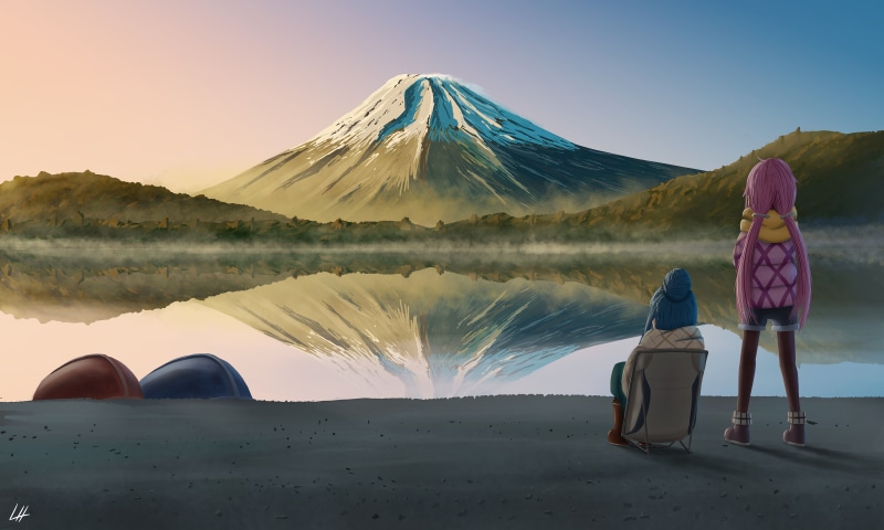 Nadeshiko Kagamihara, 4K, Anime, Yuru Camp, Rin Shima, Laid-Back Camp