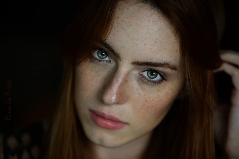 green eyes, freckles, women, brunette, portrait, face, 1080P, model