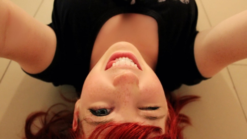 lifestyles, blue eyes, beautiful, cute, human Face, human body part, top, dyed hair, freckles, winking, females, short, s, headshot, women, adult, selfies
