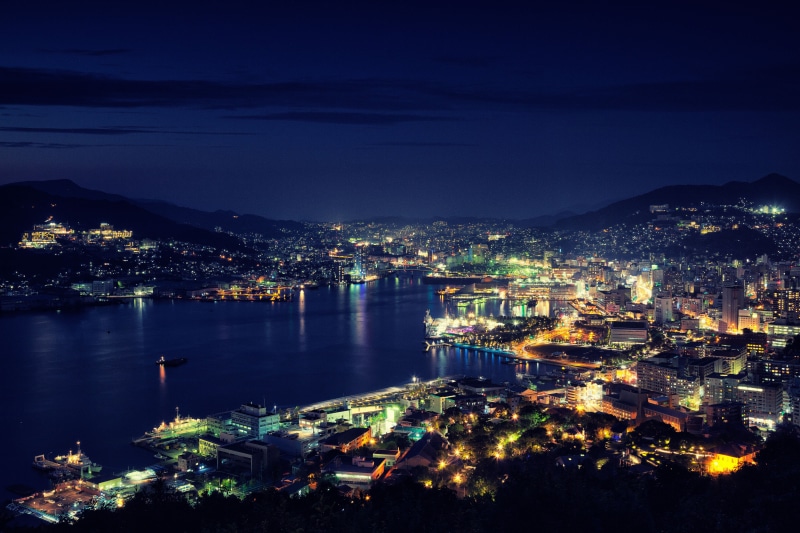 Night View, 5K, 日本, Nagasaki City, nightime, city  light, sea, dusk, night, light  night, cityscape, harbor, Canon  EOS, city, mountain, Nagasaki  JAPAN