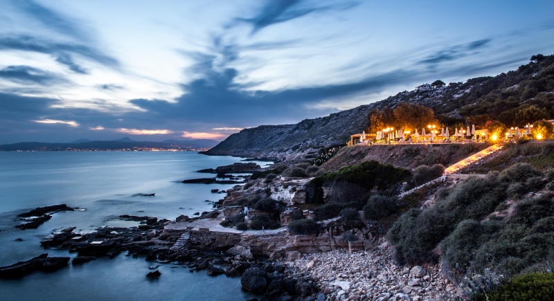 coastline, 5K, body of water, Sunset, mountain, night, gray mountain, dusk, en, gray, photo, sea, nightime, Mallorca, Canon  5D  MKii, europe, las, body