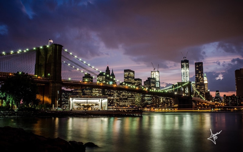 nightime, brooklyn, manhattan, bridge, 1080P