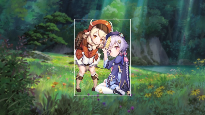 4K, loli, anime, Genshin Impact, picture-in-picture, anime girls