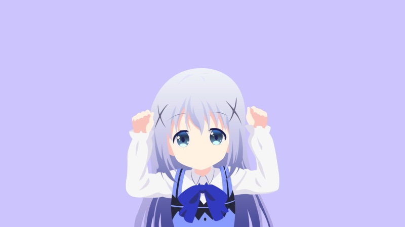 copy space, Gochuumon wa Usagi Desu ka, leisure activity, portrait, minimalism, blue, blue dress, representation, white clothing, standing, front view