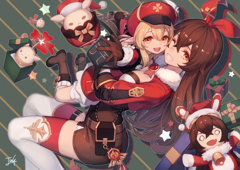 anime girls, Genshin Impact, Klee (Genshin Impact), 1080P, Amber (Genshin Impact)