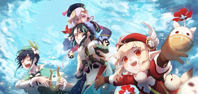 Venti (Genshin Impact), Genshin Impact, Klee (Genshin Impact), Qiqi (Genshin Impact), Xiao(Genshin Impact), 5K