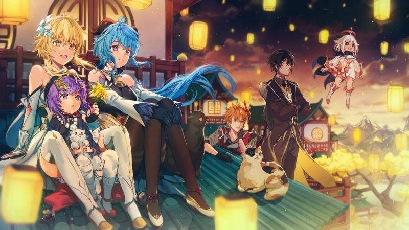 anime girls, Qiqi (Genshin Impact), Tartaglia (Genshin Impact), Ganyu (Genshin Impact), 1080P, Paimon(Genshin Impact), Genshin Impact, Lumine (Genshin Impact)