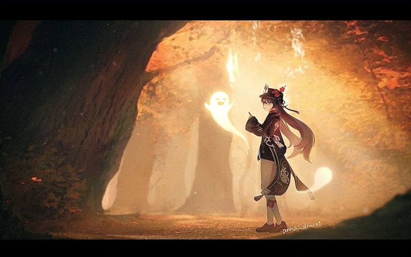 1080P, Genshin Impact, Hutao(Genshin Impact), anna_drw01