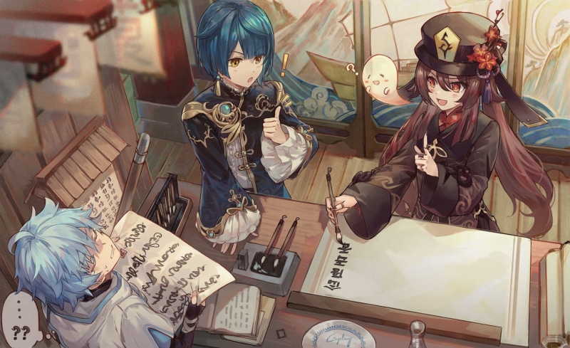 720P, anime girls, Hutao(Genshin Impact), Genshin Impact