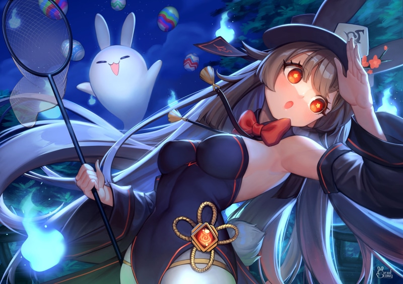 bareback, 2K, Hutao(Genshin Impact), Genshin Impact, anime girls