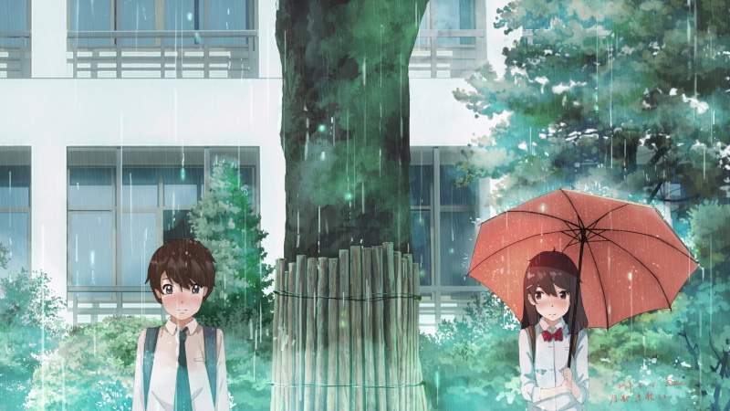 Boy, Umbrella, 2K, Girl, Anime, Original, Rain
