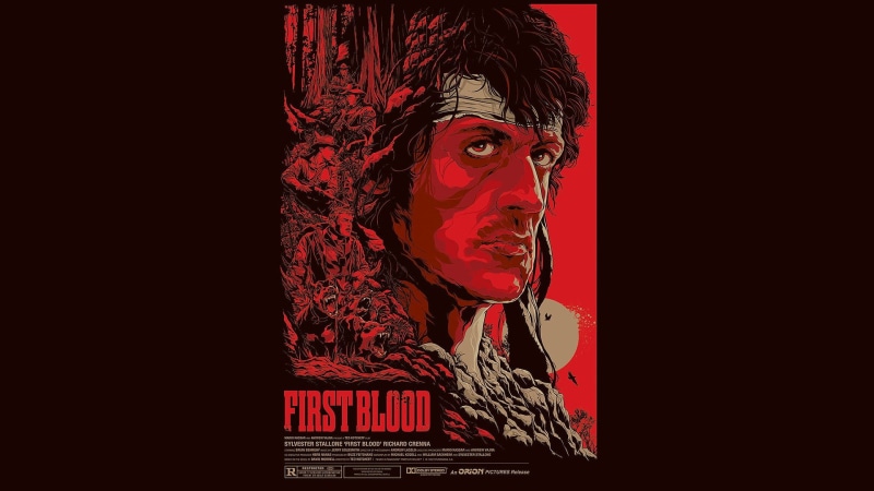 posters, blood, stallone, rambo, 1080P, red, poster, sylvester