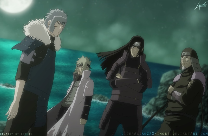 1080P, Minato Namikaze, Naruto, Tobirama Senju, Anime, Hiruzen Sarutobi, Hashirama Senju